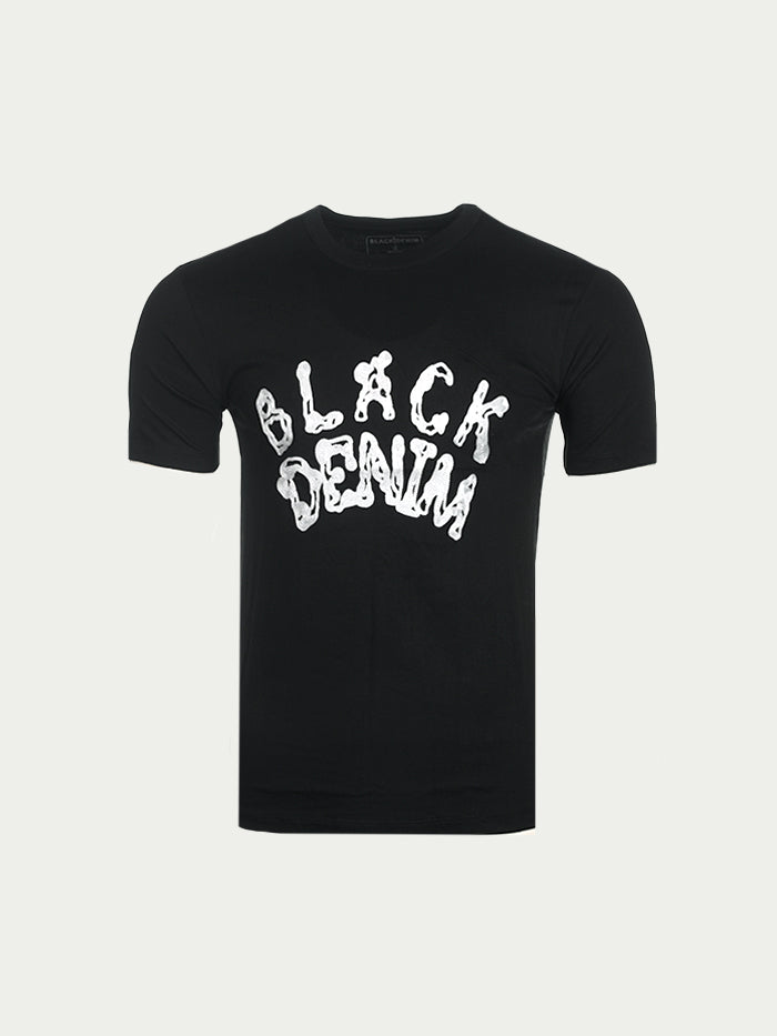 Classic Black Denim Logo SS Tee