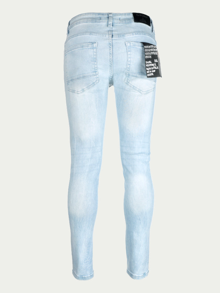 Black Denim Classic Men's Skinny Jeans Ice Blue 